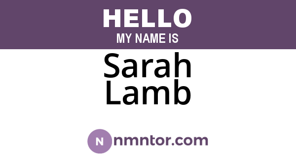 Sarah Lamb