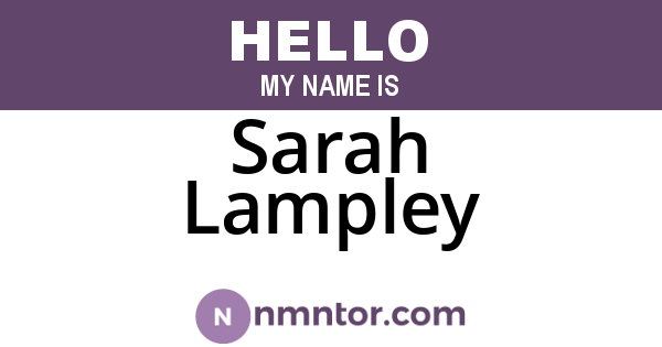 Sarah Lampley