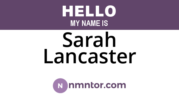 Sarah Lancaster