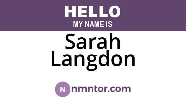 Sarah Langdon