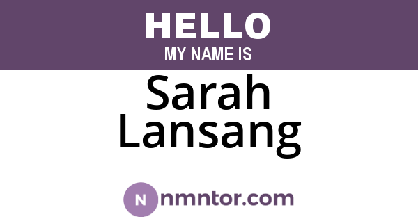 Sarah Lansang