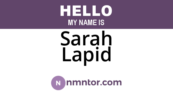 Sarah Lapid