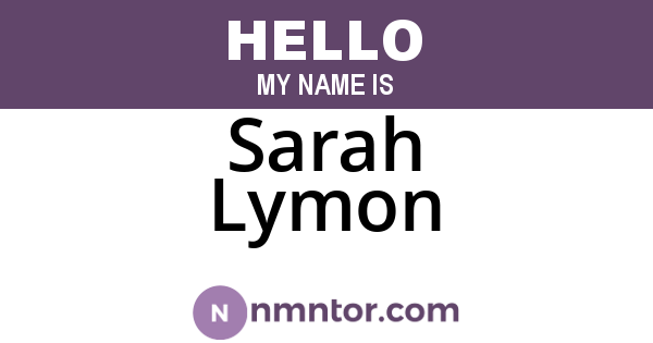 Sarah Lymon