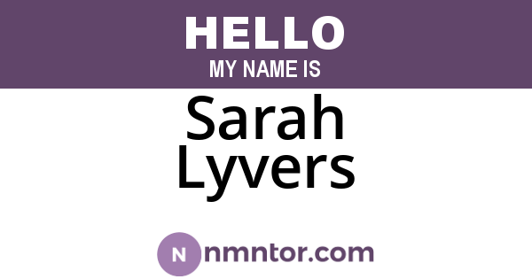 Sarah Lyvers