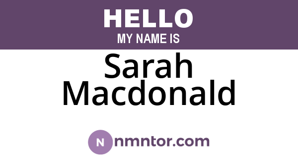 Sarah Macdonald