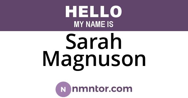 Sarah Magnuson