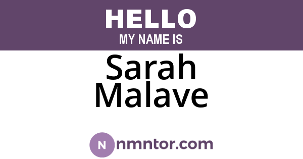 Sarah Malave