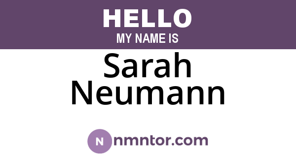 Sarah Neumann