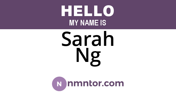 Sarah Ng