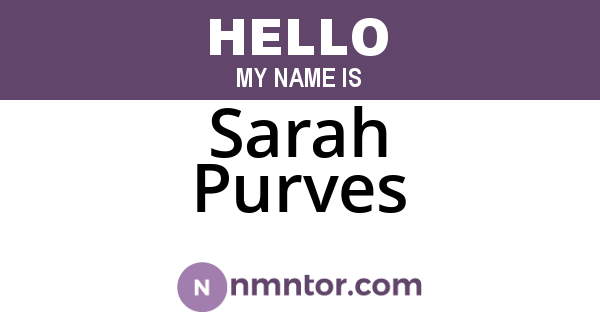 Sarah Purves