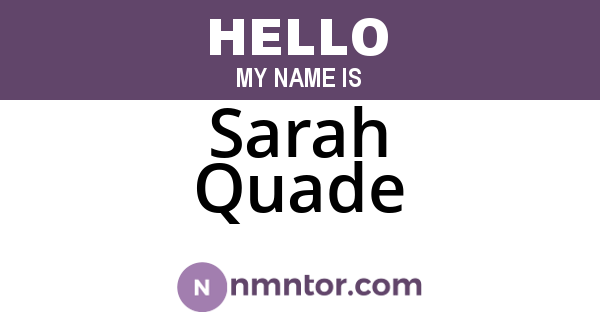 Sarah Quade