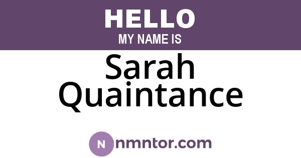 Sarah Quaintance