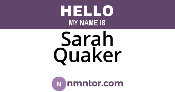 Sarah Quaker