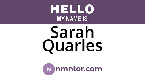 Sarah Quarles