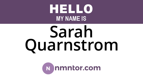 Sarah Quarnstrom