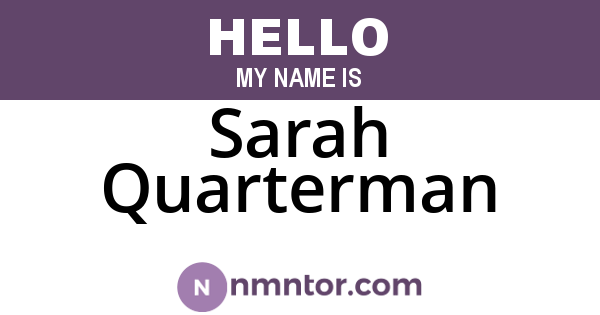 Sarah Quarterman