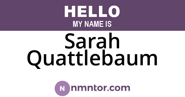 Sarah Quattlebaum