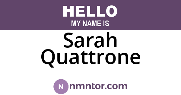 Sarah Quattrone