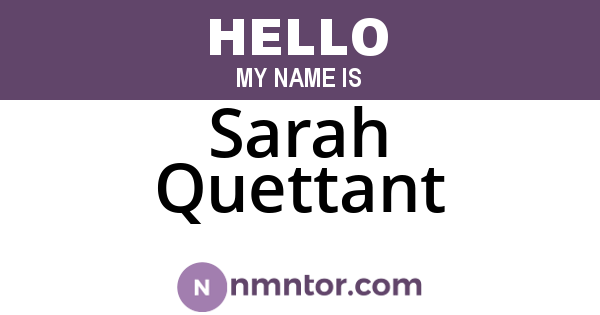 Sarah Quettant