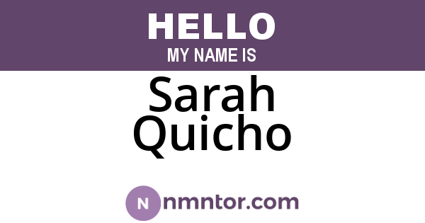 Sarah Quicho