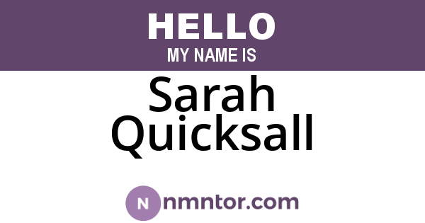 Sarah Quicksall