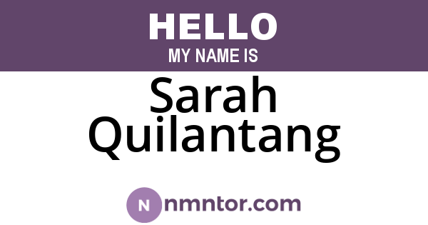 Sarah Quilantang