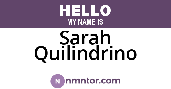 Sarah Quilindrino