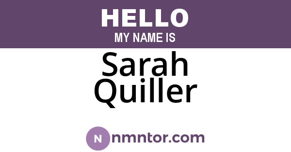 Sarah Quiller