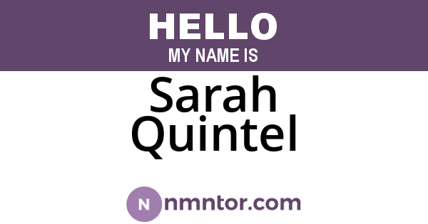 Sarah Quintel