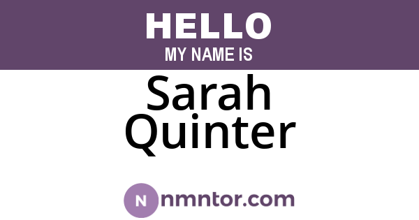 Sarah Quinter