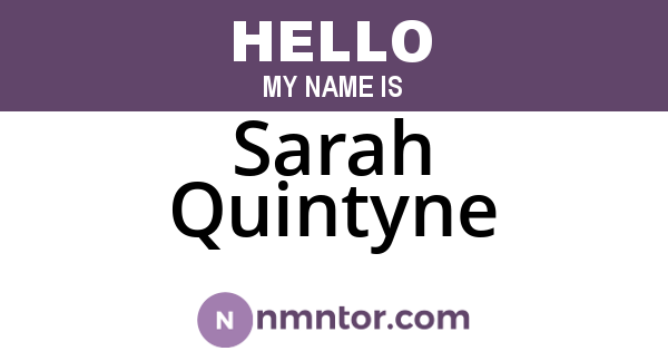 Sarah Quintyne