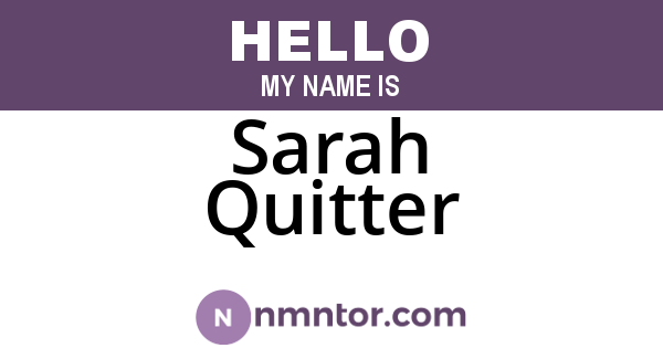 Sarah Quitter