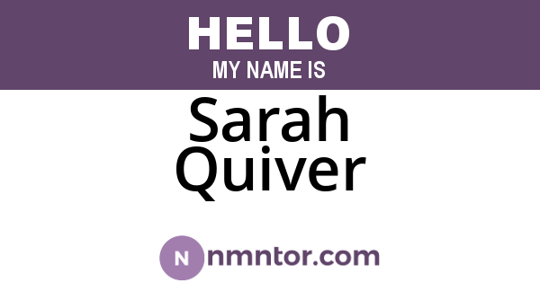 Sarah Quiver