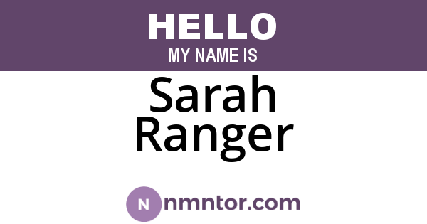 Sarah Ranger