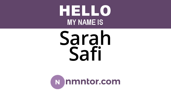 Sarah Safi