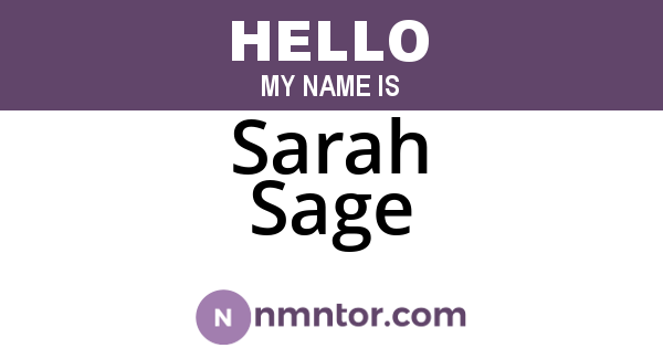 Sarah Sage