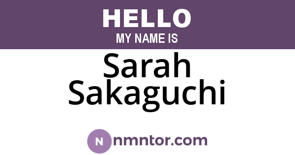 Sarah Sakaguchi