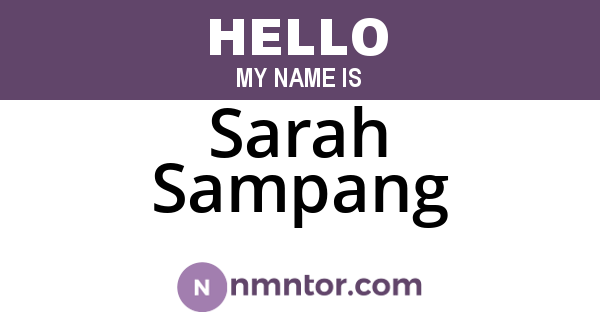 Sarah Sampang