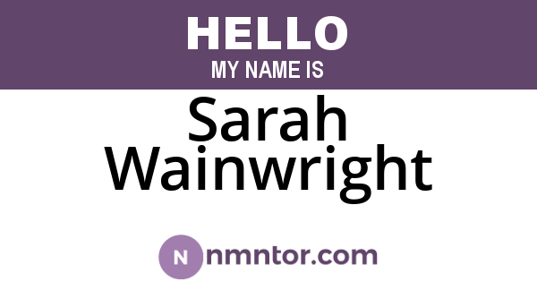 Sarah Wainwright