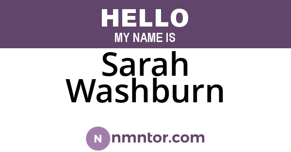 Sarah Washburn