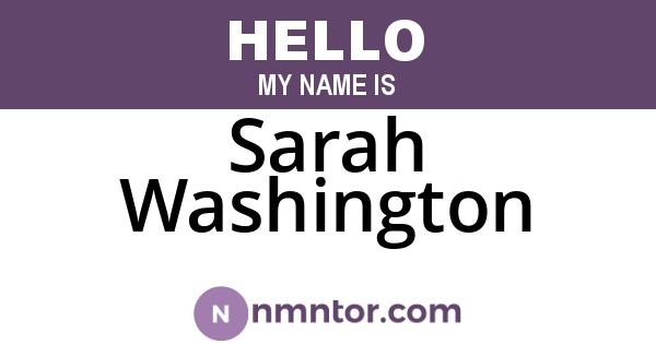 Sarah Washington