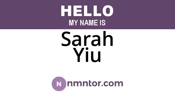 Sarah Yiu