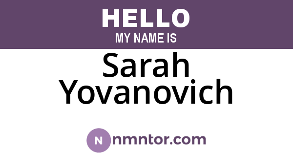 Sarah Yovanovich