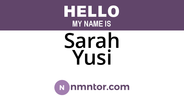 Sarah Yusi
