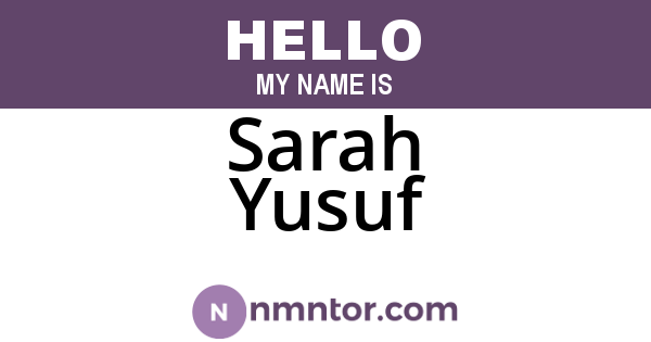Sarah Yusuf