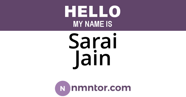Sarai Jain