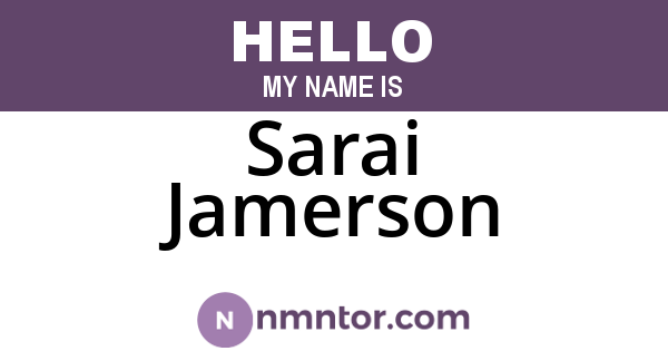 Sarai Jamerson