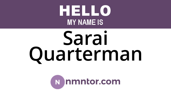 Sarai Quarterman