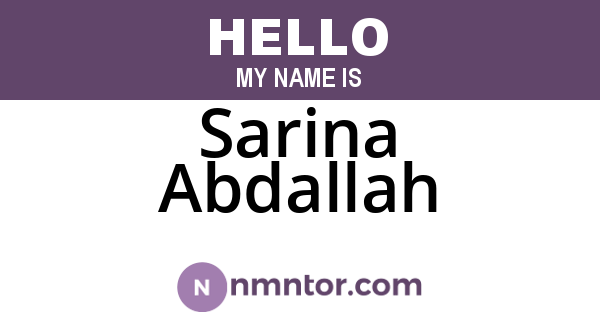 Sarina Abdallah
