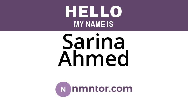 Sarina Ahmed